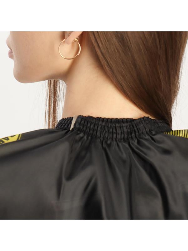 Пеньюар парикмахерский, с крючком, цвет чёрный/жёлтый