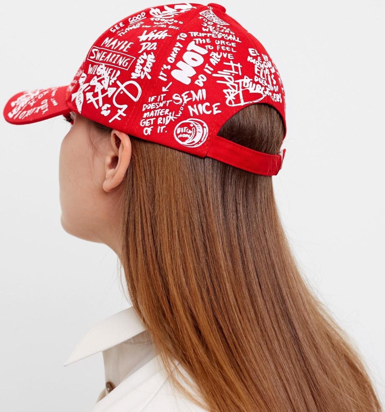 Кепка MINAKU с надписями, цвет красный, р-р 58