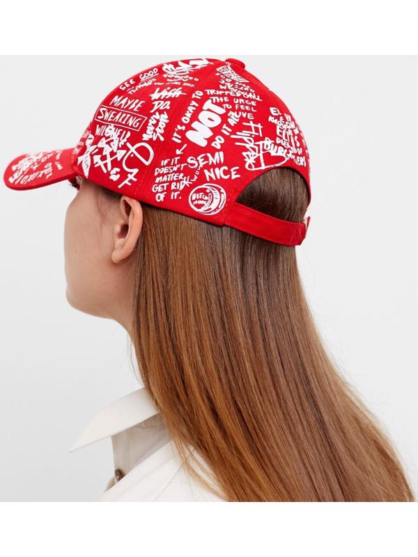 Кепка MINAKU с надписями, цвет красный, р-р 58