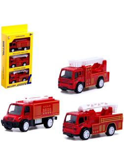 Набор металлических машин «Пожарная бригада», инерция, 3 штуки