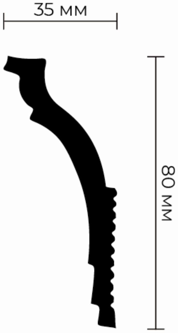 Потолочный плинтус для натяжных потолков N-90 30х80х2000мм