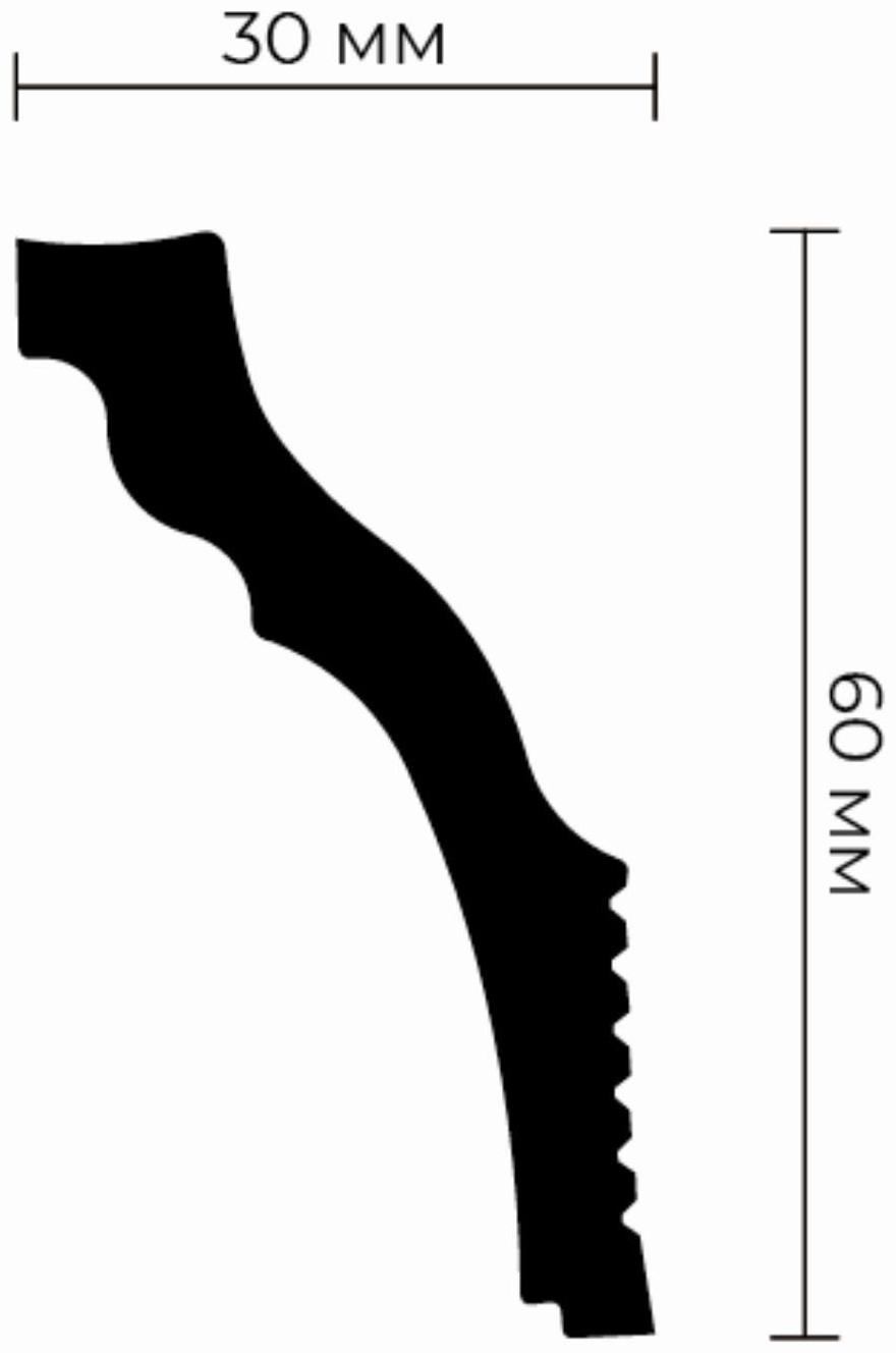 Потолочный плинтус для натяжных потолков R-65 30х60х2000мм