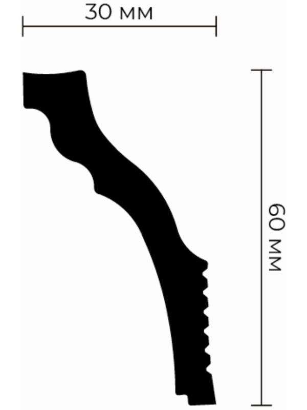 Потолочный плинтус для натяжных потолков R-65 30х60х2000мм