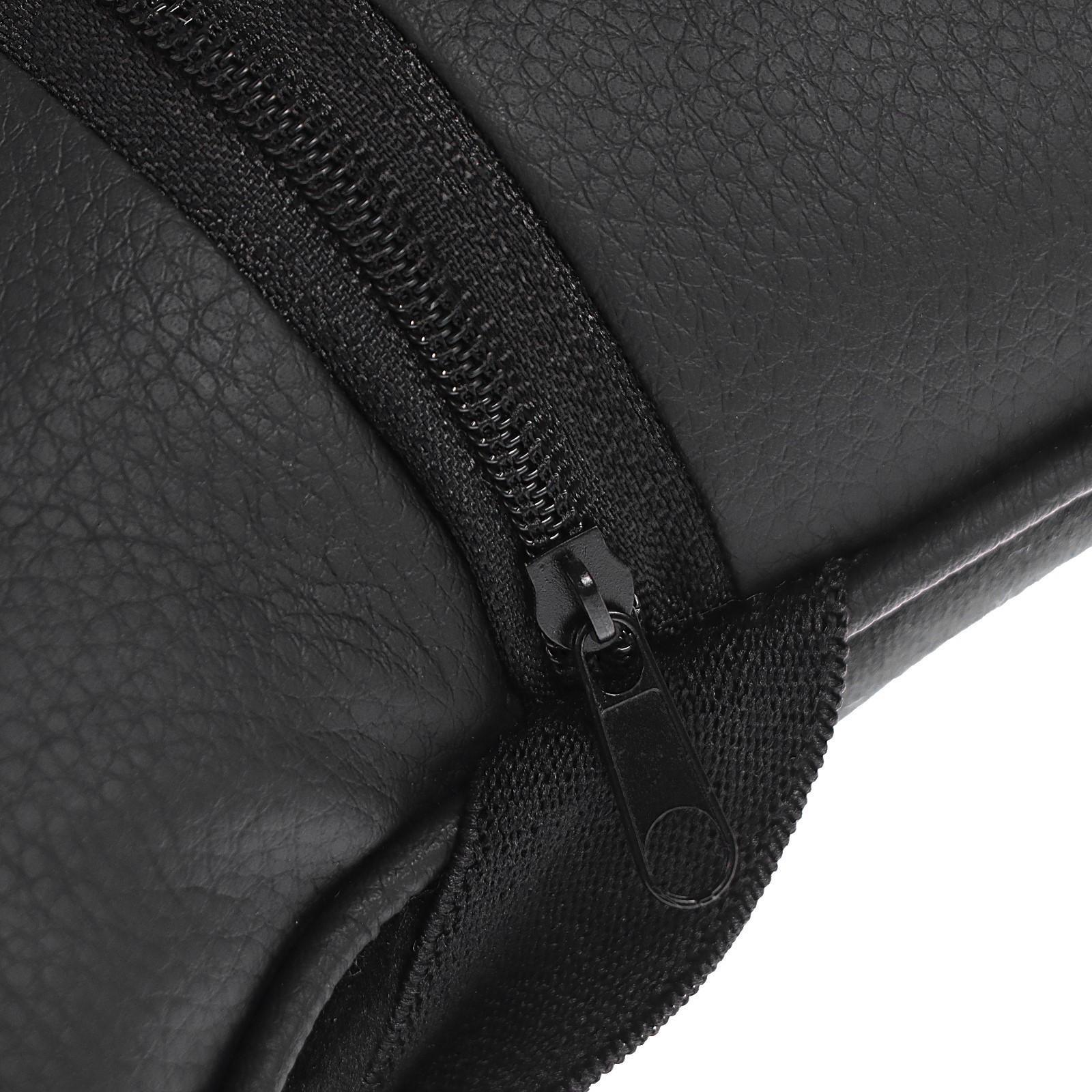 Подушка автомобильная для шеи 27×17 см, велюр, черный с строчкой