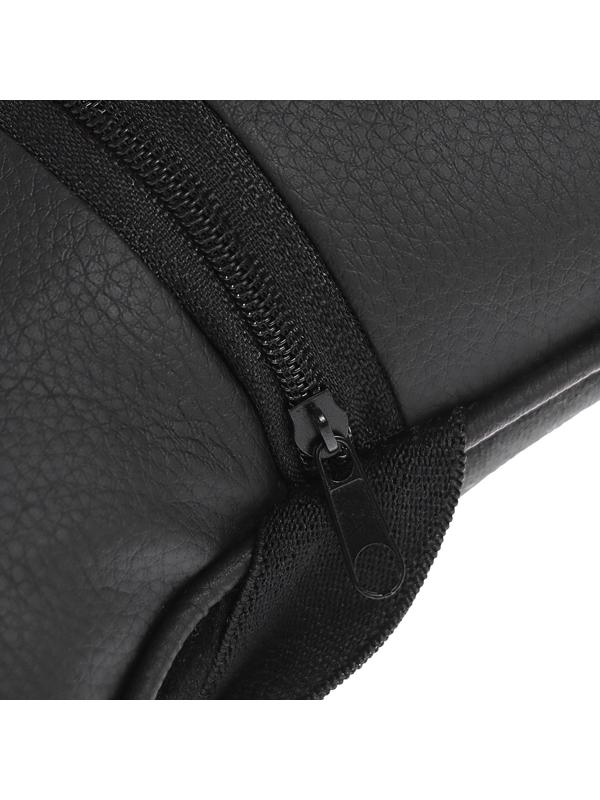 Подушка автомобильная для шеи 27×17 см, велюр, черный с строчкой