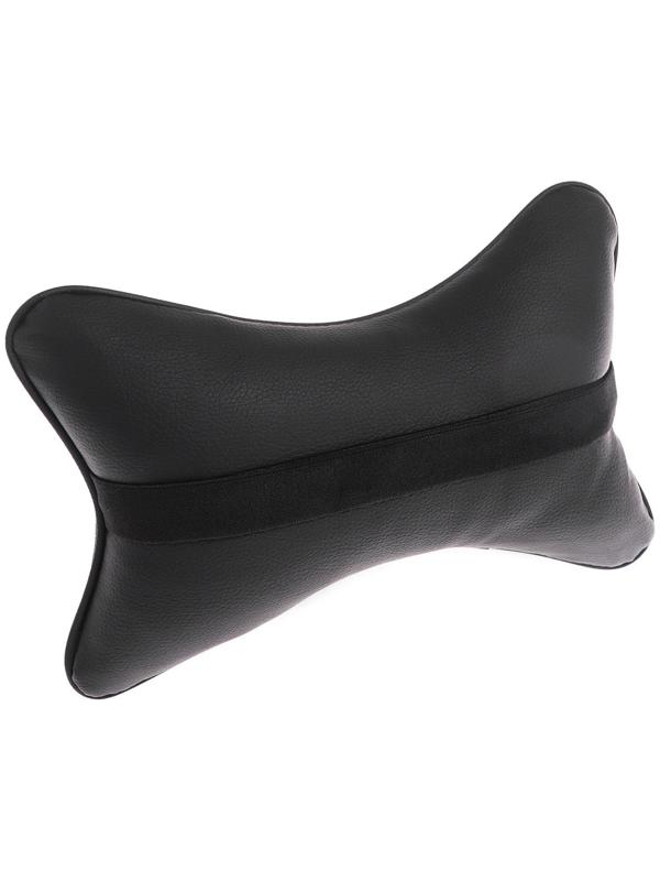 Подушка автомобильная для шеи 27×17 см, велюр, черный с строчкой