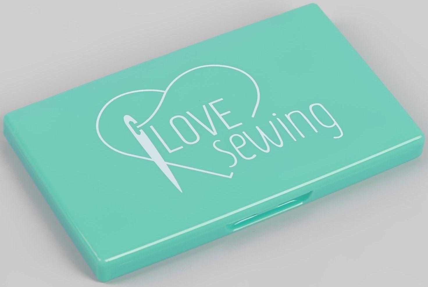 Игольница магнитная, 11 × 6,5 см, надпись МИКС, цвет бирюзовый