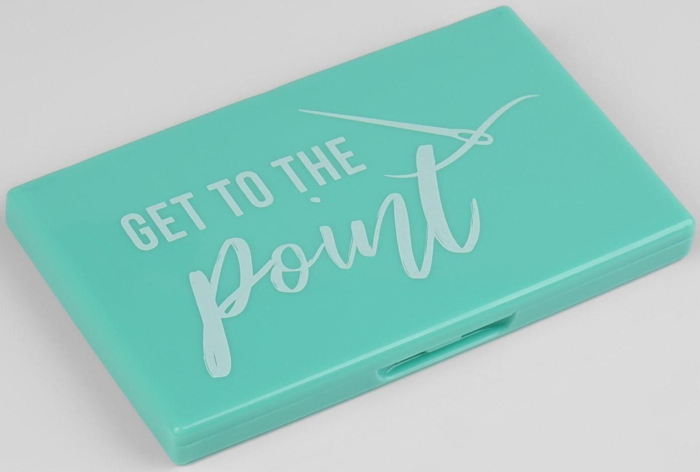 Игольница магнитная, 11 × 6,5 см, надпись МИКС, цвет бирюзовый