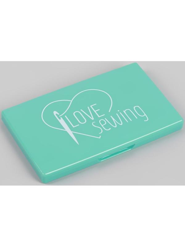 Игольница магнитная, 11 × 6,5 см, надпись МИКС, цвет бирюзовый