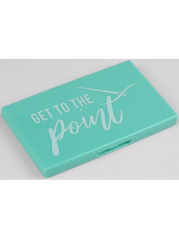 Игольница магнитная, 11 × 6,5 см, надпись МИКС, цвет бирюзовый