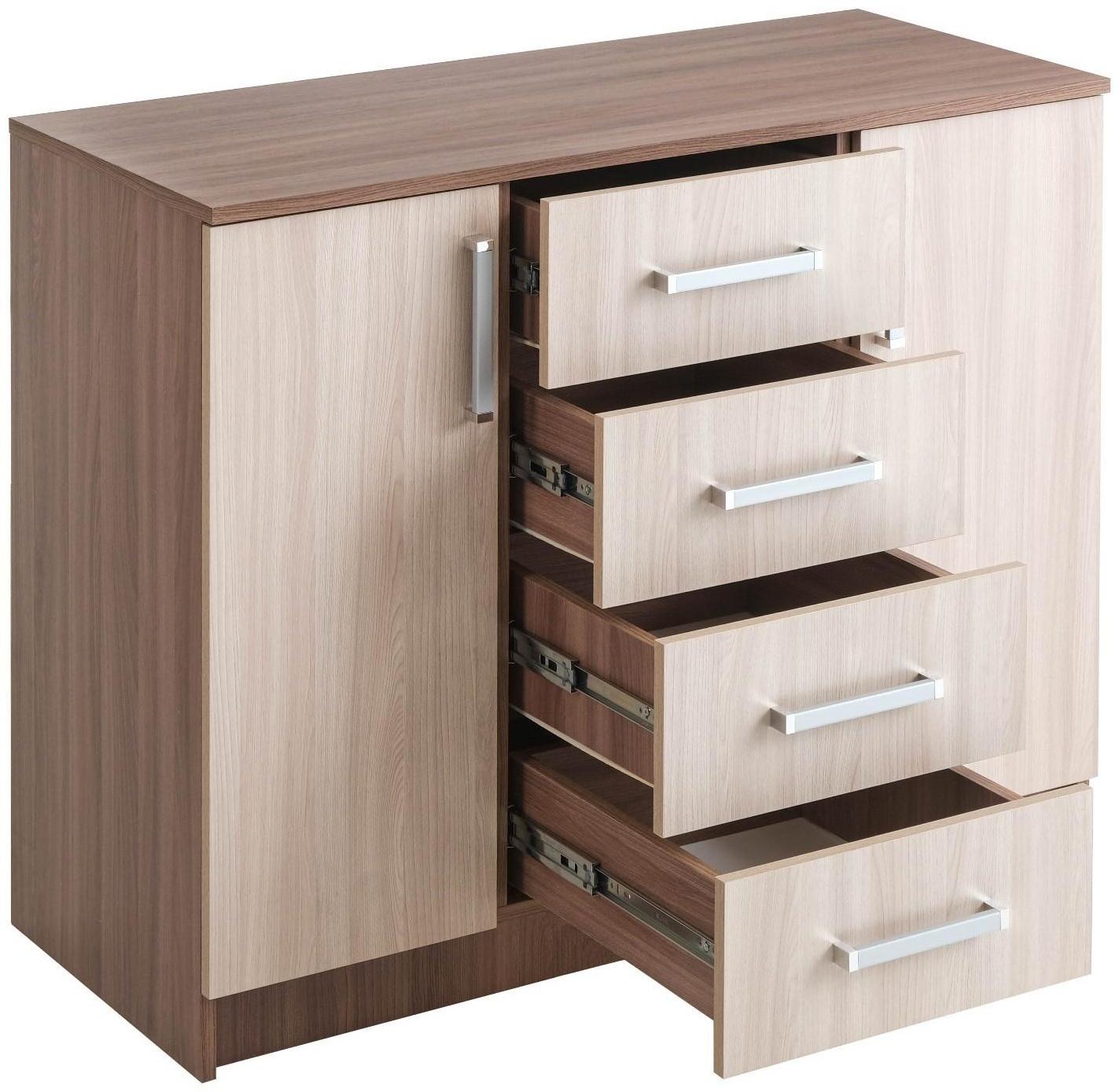 Комод Аура, 820х1000х440, ясень шимо тёмный/светлый