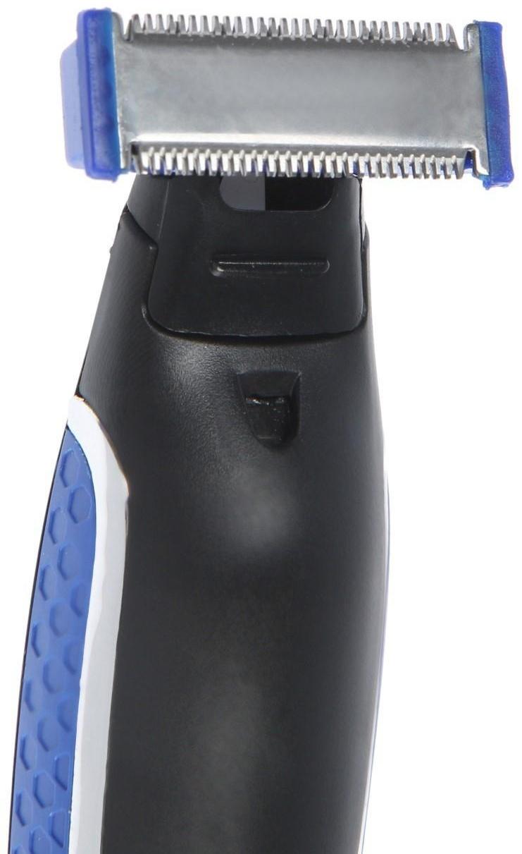 Триммер для волос LuazON LTRI-05, для усов/бороды, 3 насадки, от USB, синий