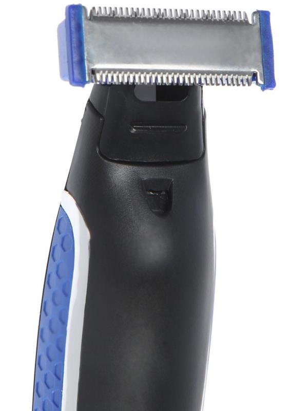 Триммер для волос LuazON LTRI-05, для усов/бороды, 3 насадки, от USB, синий