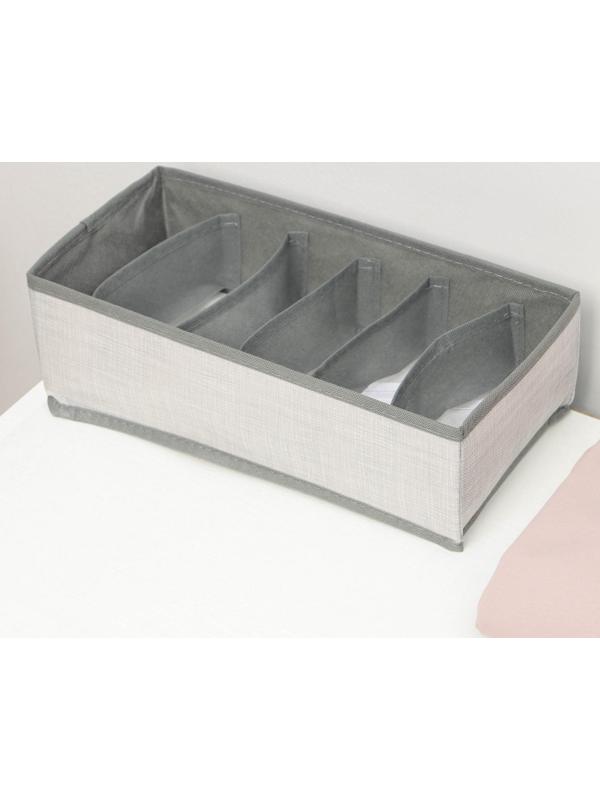 Органайзер для хранения белья «Нить», 6 отделений, 32,5×15,5×10 см, цвет серый