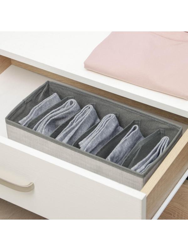 Органайзер для хранения белья «Нить», 6 отделений, 32,5×15,5×10 см, цвет серый