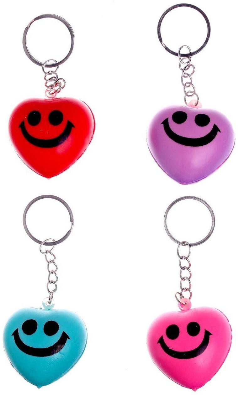 Мялка-сквиши «Сердечко» на брелоке, цвета МИКС