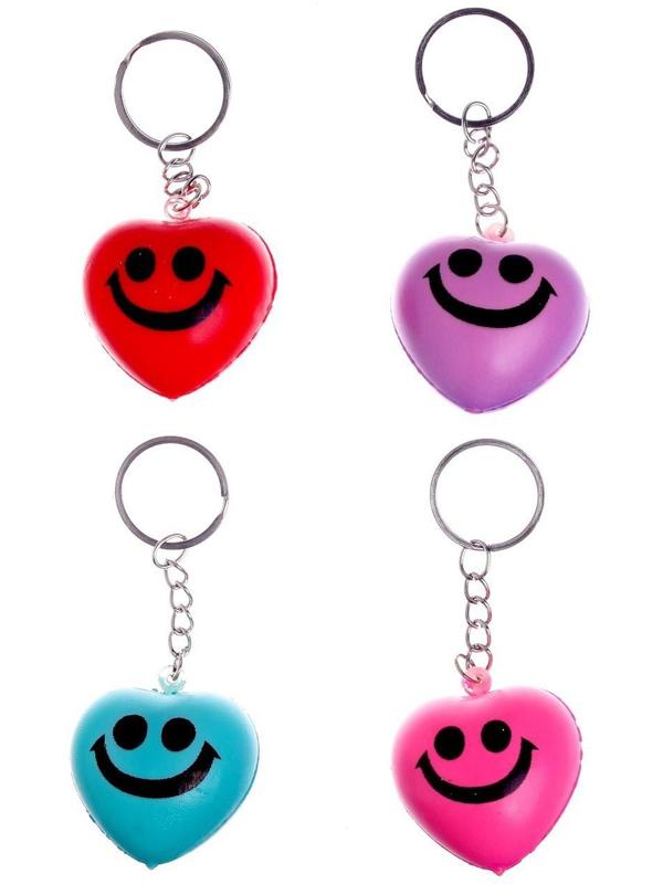 Мялка-сквиши «Сердечко» на брелоке, цвета МИКС