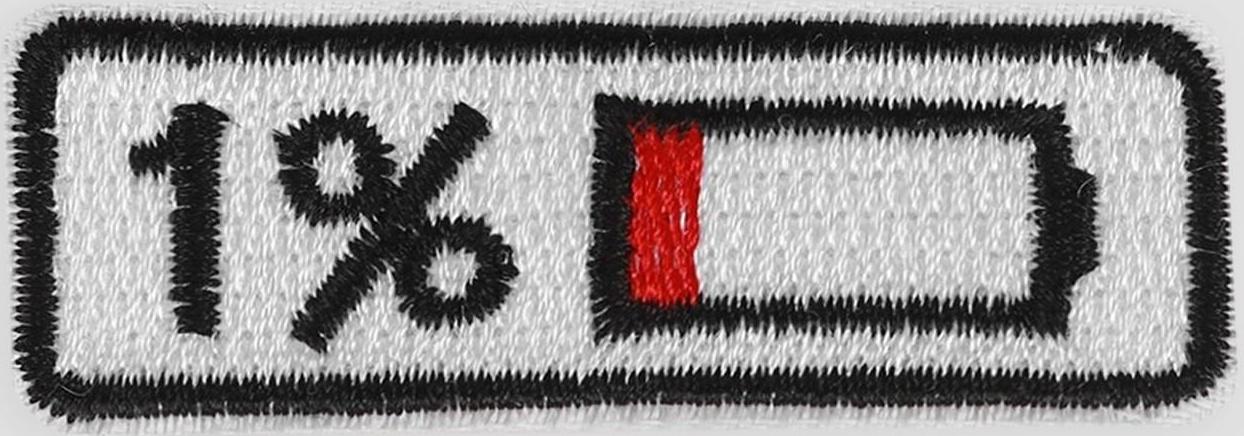 Термоаппликация «Зарядка», 6,5 × 2,3 см, цвет белый