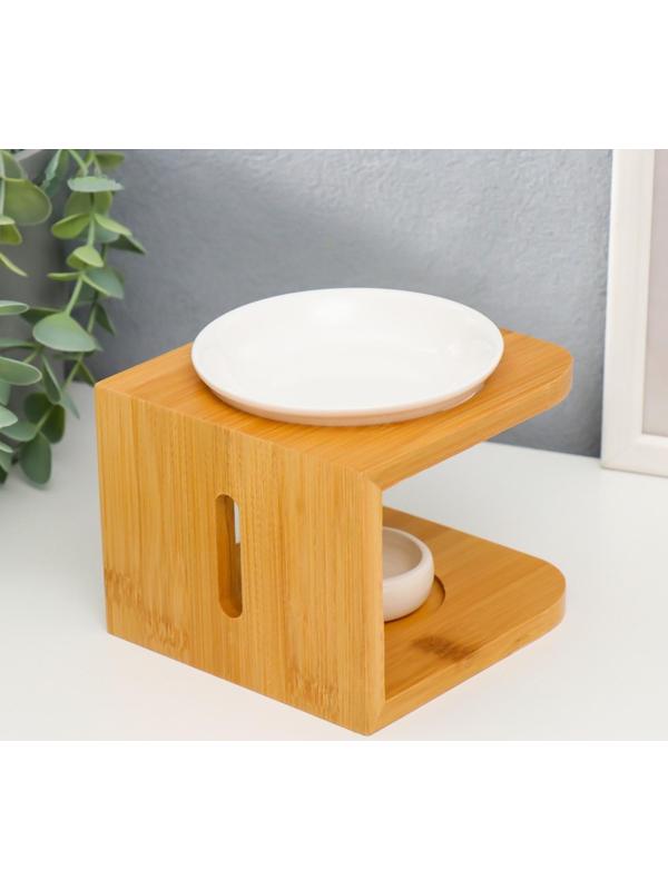 Аромалампа бамбук, керамика с подставкой под свечу 