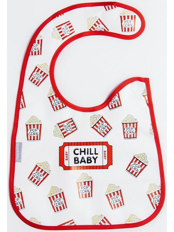 Нагрудник для кормления «Chill baby» непромокаемый на липучке, с карманом