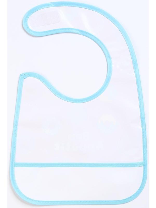 Нагрудник для кормления «Пончики» непромокаемый на липучке, с карманом