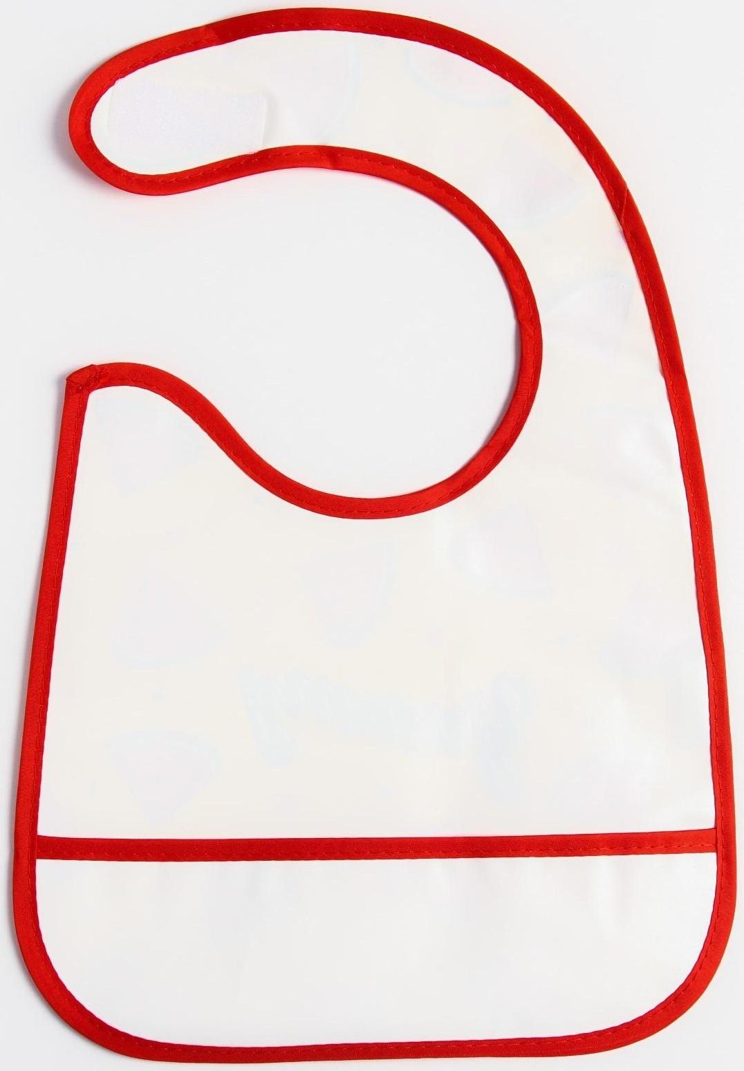 Нагрудник для кормления «Арбузики» непромокаемый на липучке, с карманом