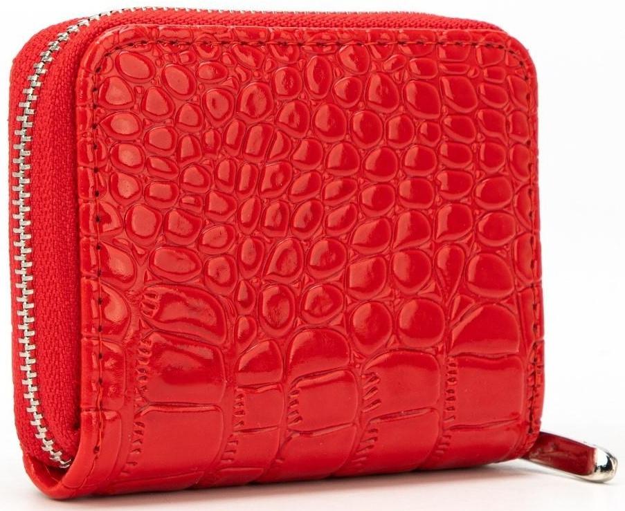 Кошелёк на молнии, цвет красный