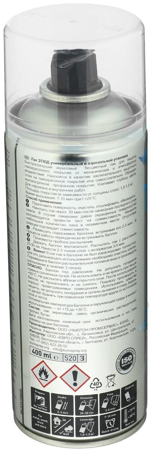Лак ЭТЮД универсальный, глянцевый, 400 мл, аэрозоль
