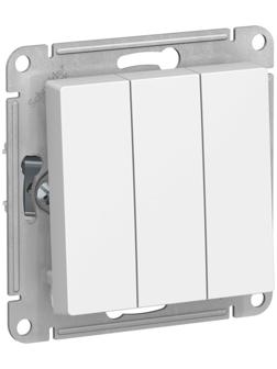 Выключатель SE ATLASDESIGN, 10 А, 3 клавиши, IP20, механизм, скрытый, белый, ATN000131