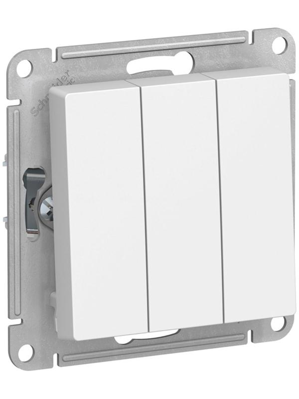 Выключатель SE ATLASDESIGN, 10 А, 3 клавиши, IP20, механизм, скрытый, белый, ATN000131