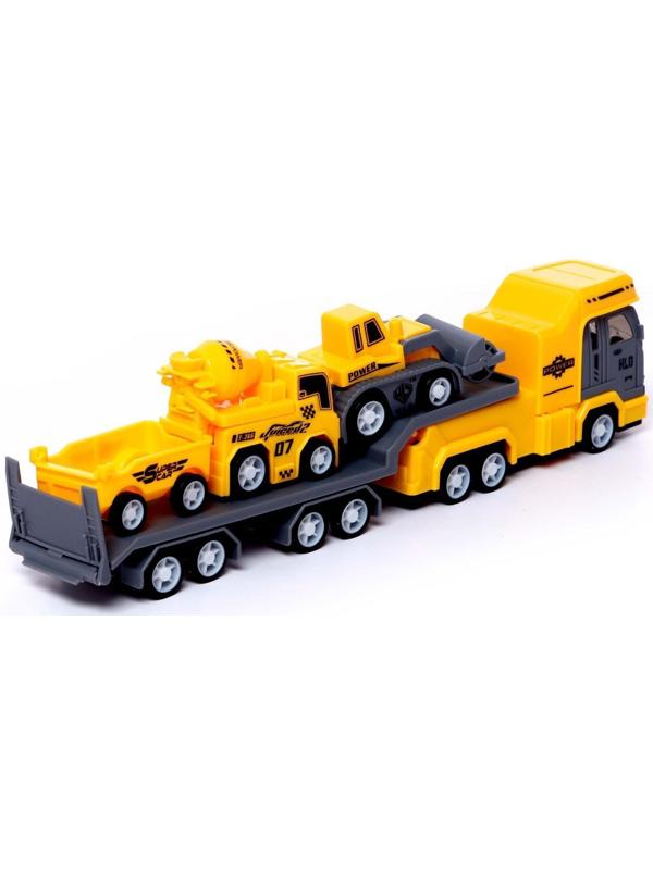 Грузовик инерционный «Автовоз. Большая стройка», с 2 машинками