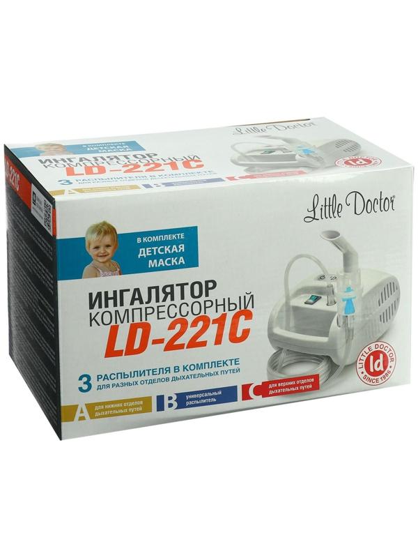 Ингалятор Little Doctor LD-221С, 60 Вт, компрессорный, 3 распылителя, 10 мл, 0.3-0.5 мл/мин