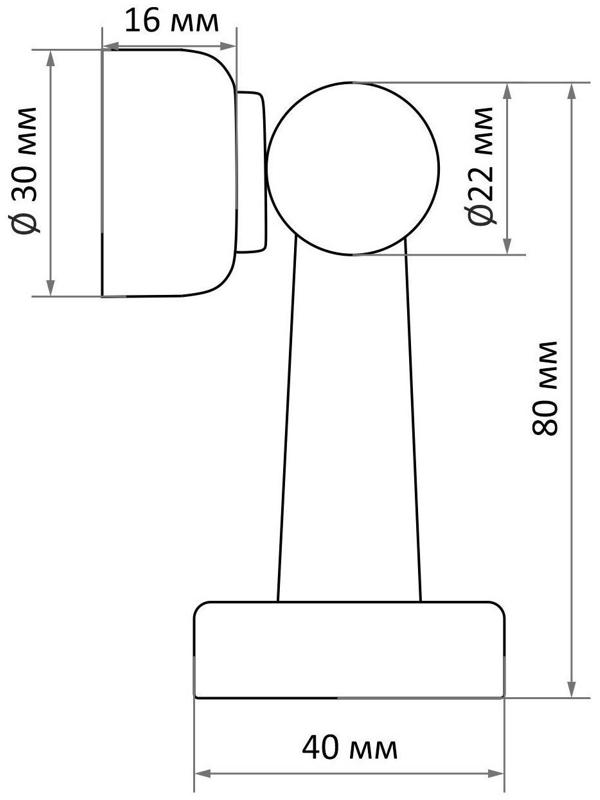Упор дверной магнитный LOCKLAND, цвет SS