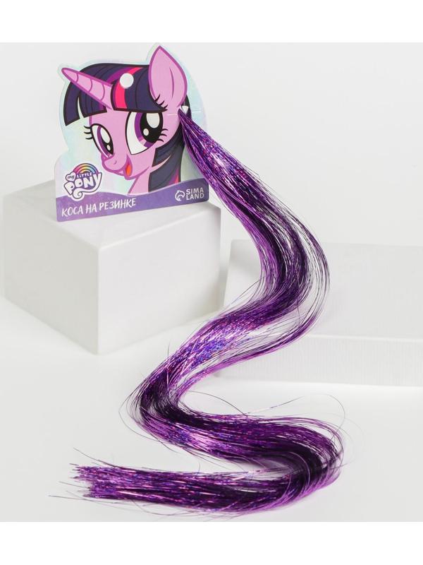 Прядь для волос блестящая фиолетовая 