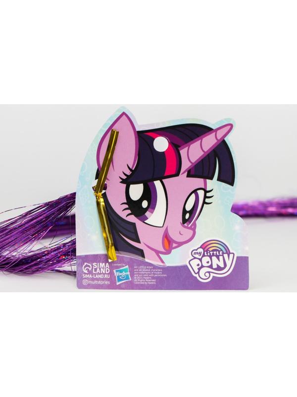 Прядь для волос блестящая фиолетовая 