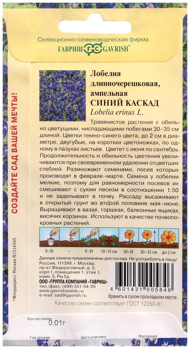 Семена цветов Лобелия ампельная 