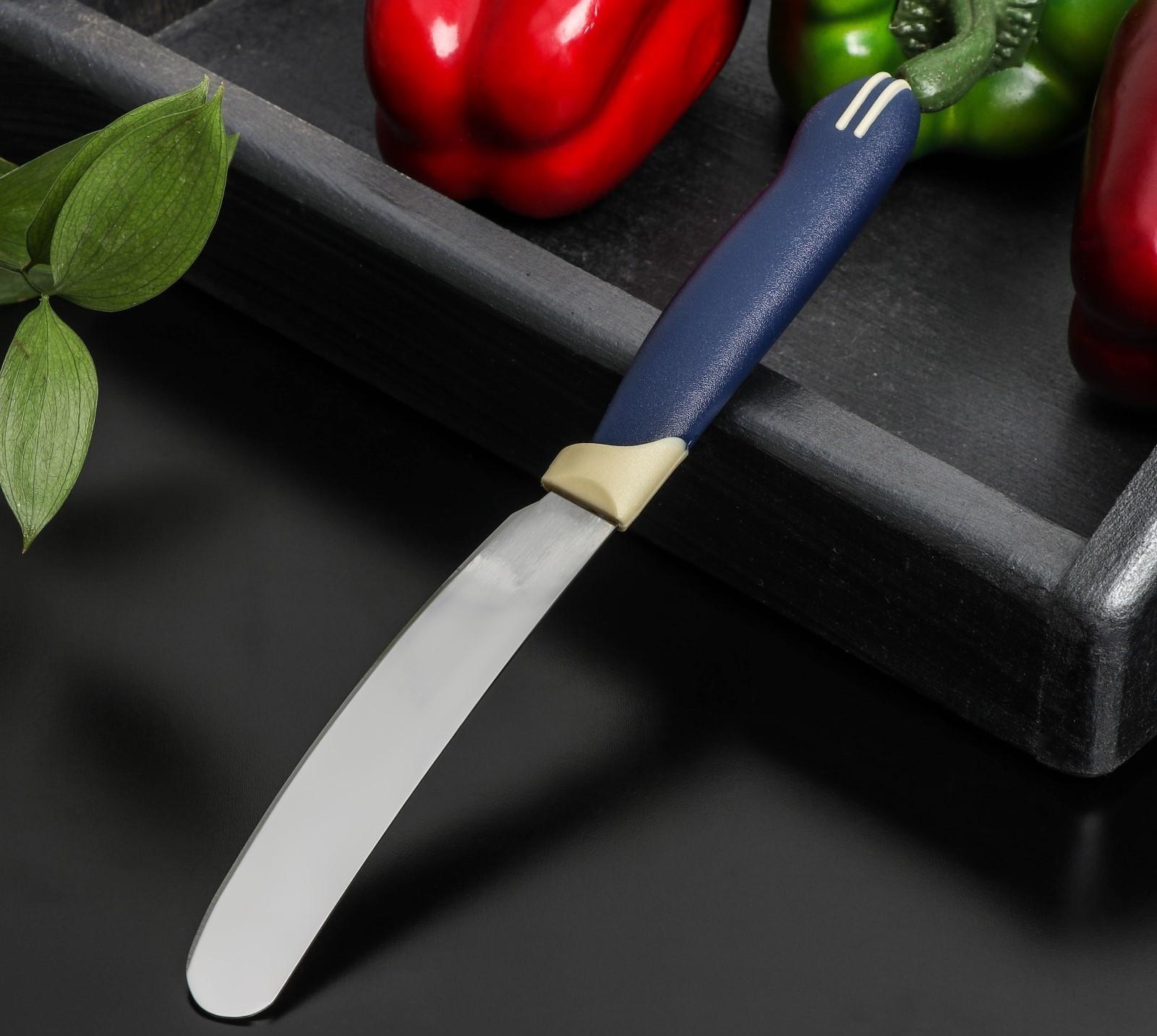 Нож Доляна «Страйп» для масла, лезвие 7,5 см, цвет синий