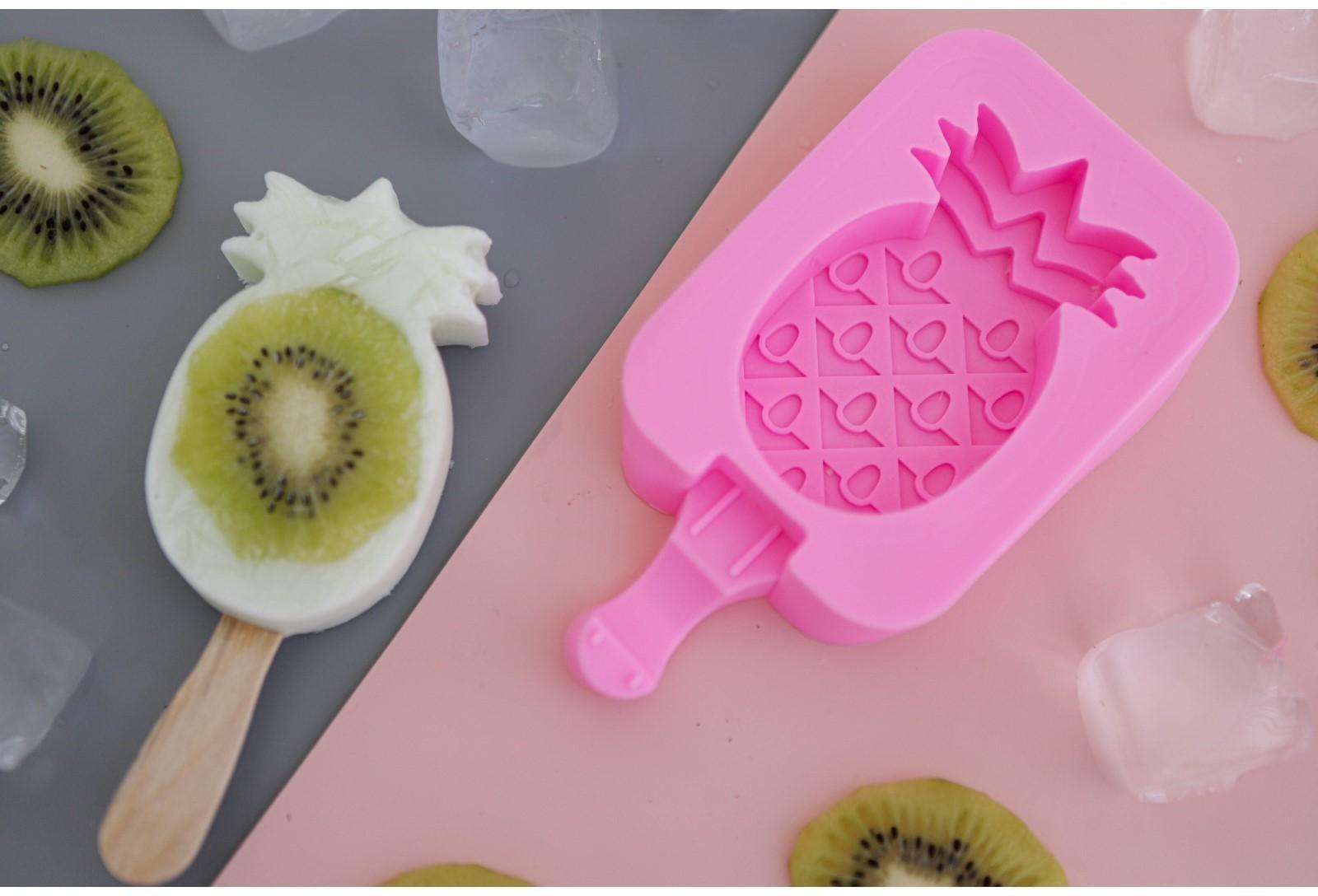 Форма для мороженого Доляна «Ананас», 14×7,5×2,5 см, цвет розовый