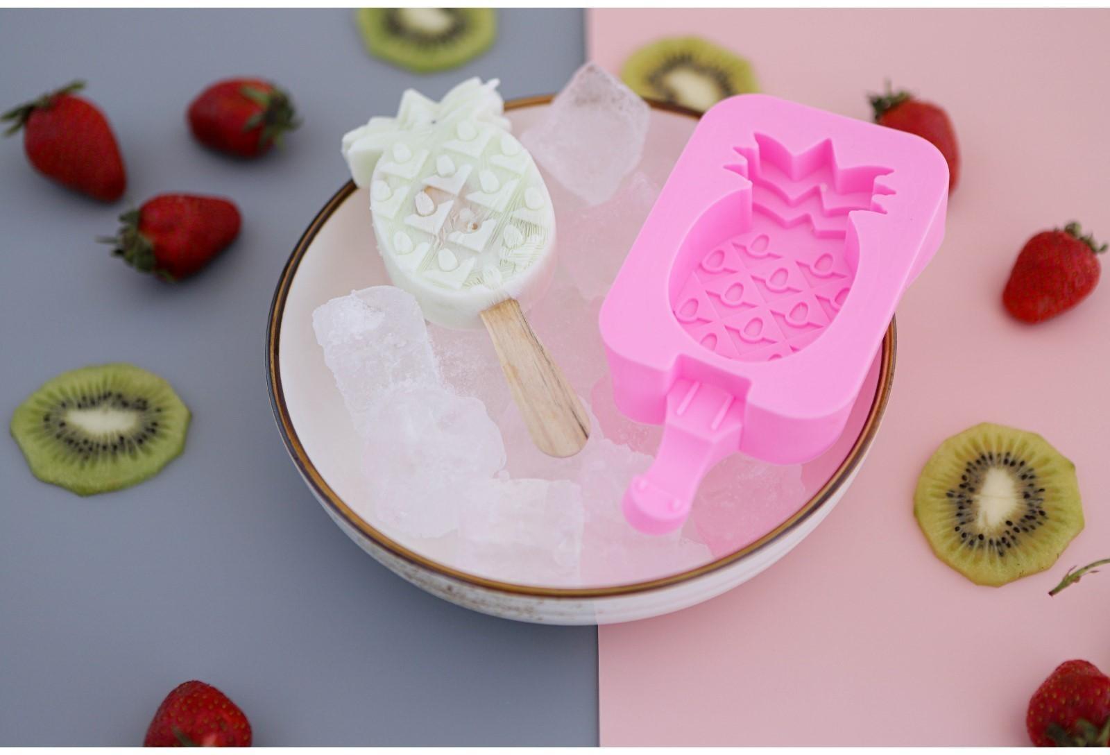 Форма для мороженого Доляна «Ананас», 14×7,5×2,5 см, цвет розовый