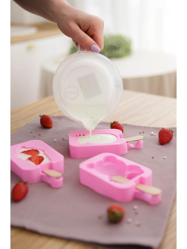 Форма для мороженого Доляна «Ананас», 14×7,5×2,5 см, цвет розовый