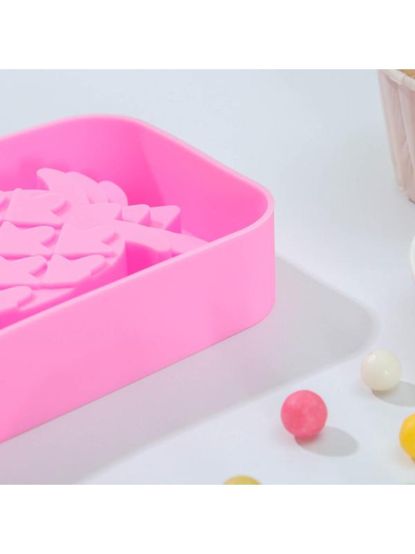 Форма для мороженого Доляна «Ананас», 14×7,5×2,5 см, цвет розовый