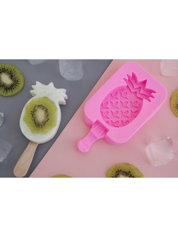 Форма для мороженого Доляна «Ананас», 14×7,5×2,5 см, цвет розовый