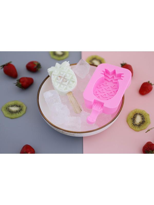 Форма для мороженого Доляна «Ананас», 14×7,5×2,5 см, цвет розовый