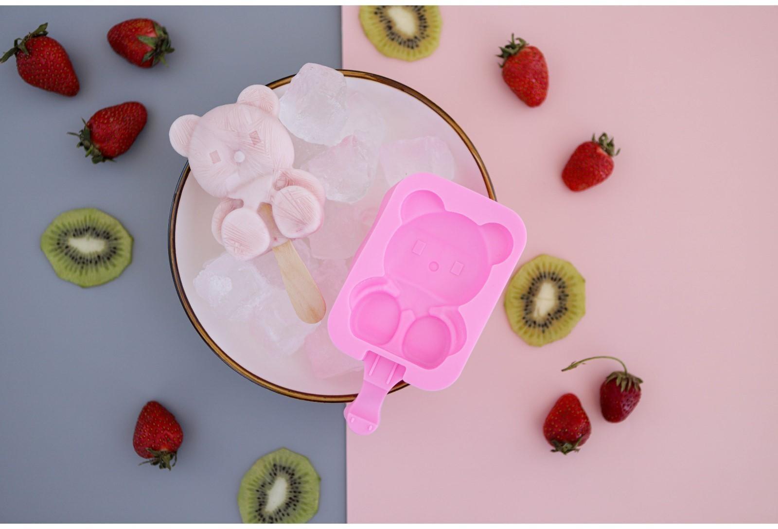 Форма для мороженого Доляна «Мишутка», 14×8×2,5 см, цвет розовый
