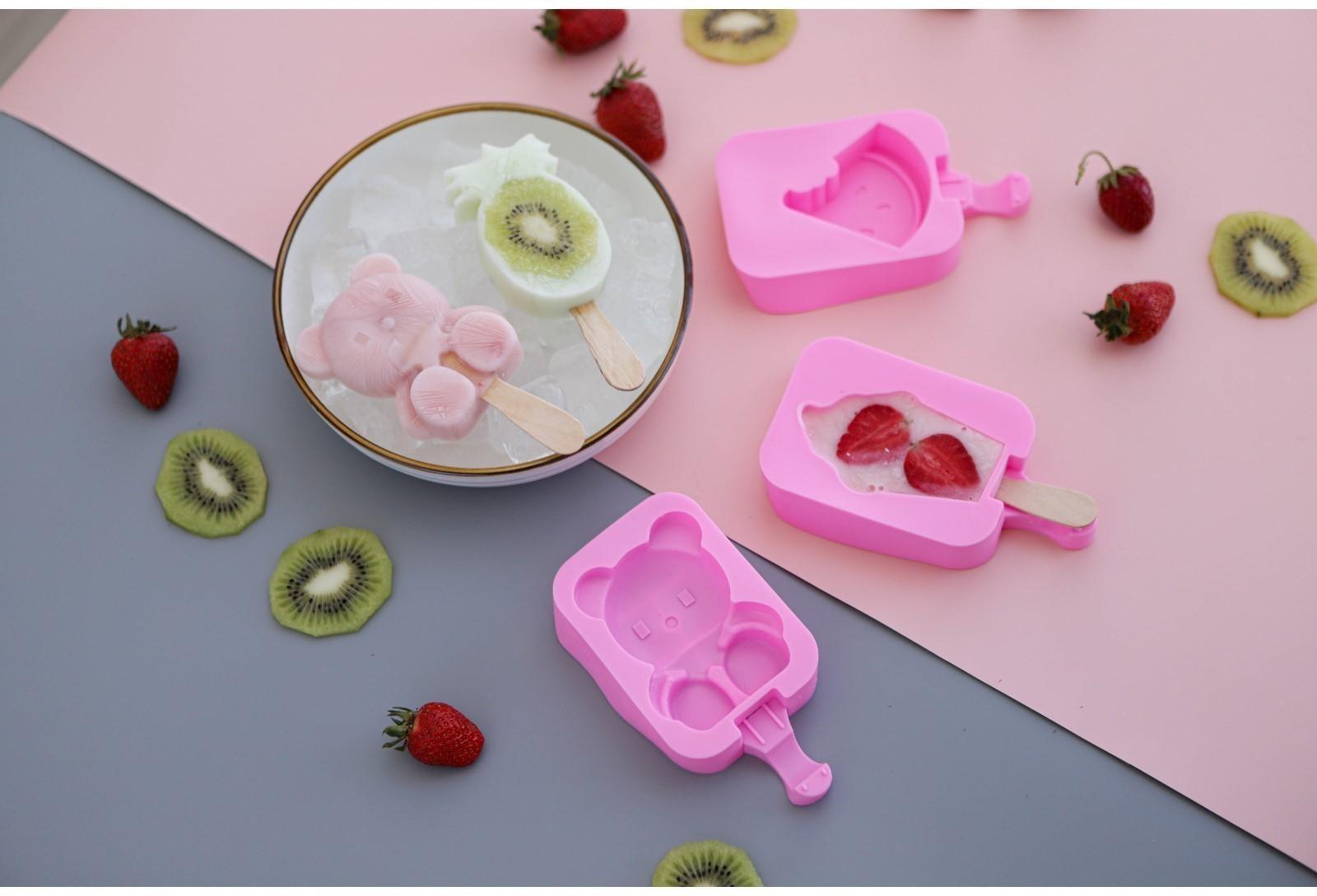 Форма для мороженого Доляна «Мишутка», 14×8×2,5 см, цвет розовый