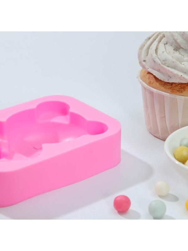 Форма для мороженого Доляна «Мишутка», 14×8×2,5 см, цвет розовый