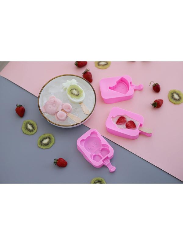 Форма для мороженого Доляна «Мишутка», 14×8×2,5 см, цвет розовый