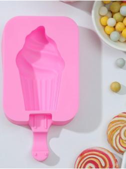 Форма для мороженого Доляна «Капкейк», 14×7,5×2,5 см, цвет розовый