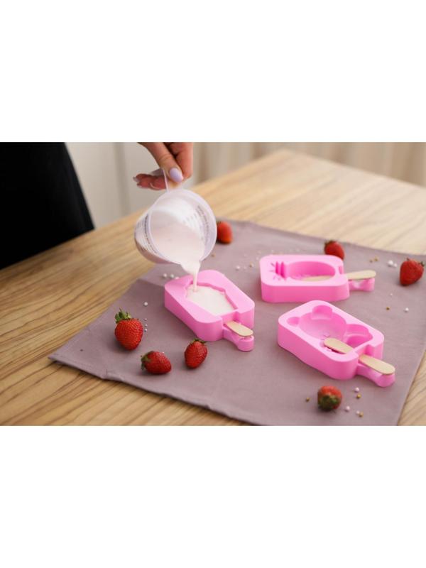 Форма для мороженого Доляна «Капкейк», 14×7,5×2,5 см, цвет розовый