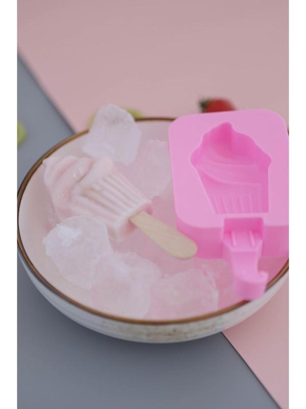 Форма для мороженого Доляна «Капкейк», 14×7,5×2,5 см, цвет розовый